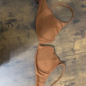 Rust Ribbed Bikini Top